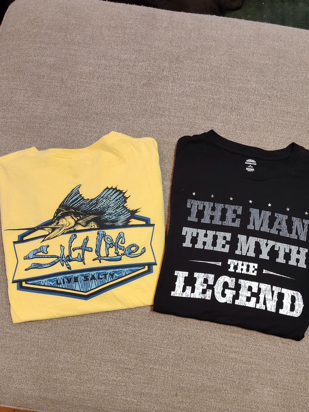 Graphic Tees - Yellow Sailfish & Black "The Man The Myth The Legend"